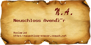 Neuschloss Avenár névjegykártya